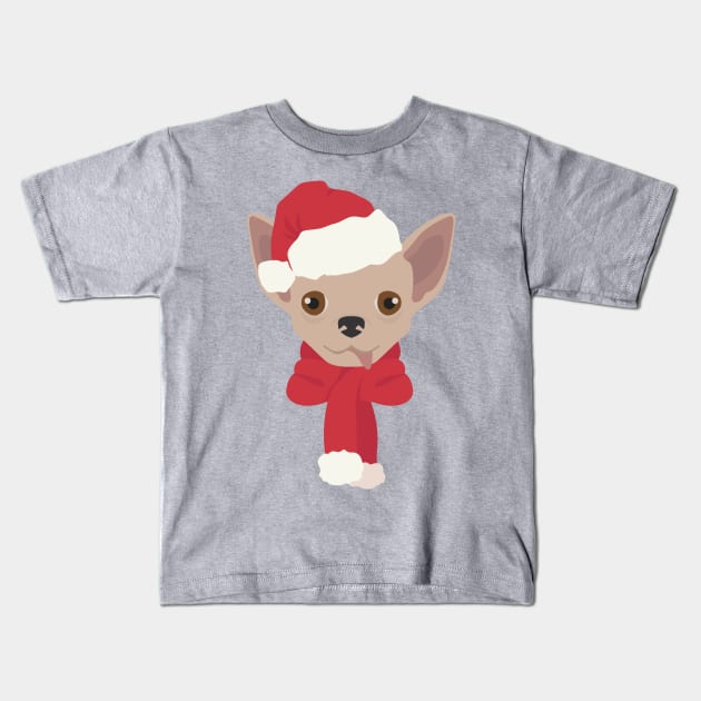 Chihuahua Christmas Dog Kids T-Shirt by JunkyDotCom